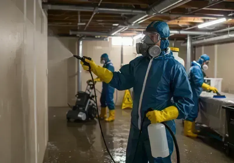 Basement Sanitization and Antimicrobial Treatment process in Huntsville, AL