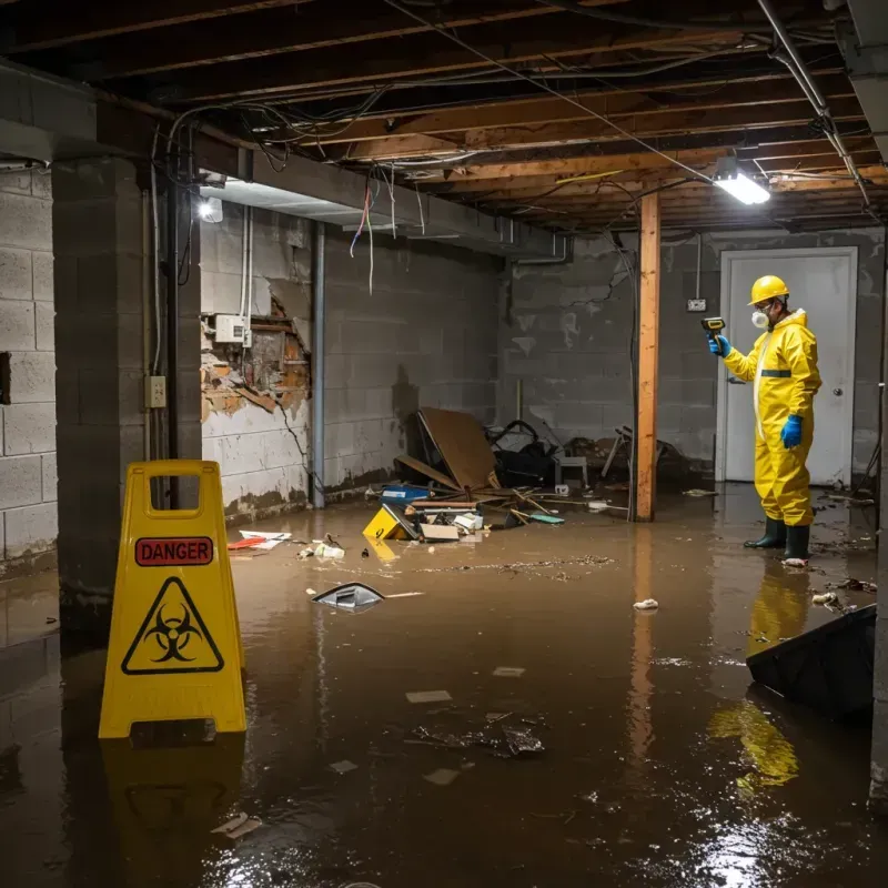 Flooded Basement Electrical Hazard in Huntsville, AL Property